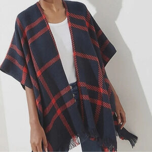 NWT LOFT Modern Plaid Wrap